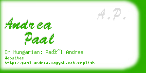 andrea paal business card